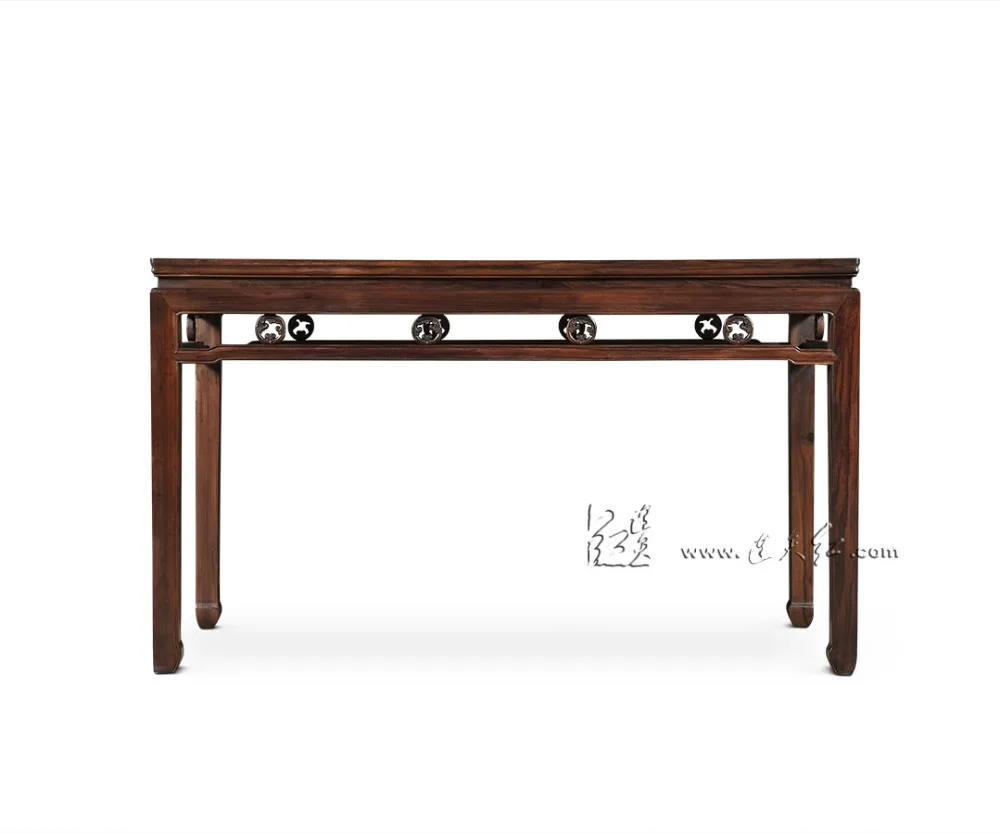 Rosewood Living Dining Room Table Set (1 table &6 Chairs) Classical Solid Wood Home Furniture Annatto Office Long Rectangle Desk