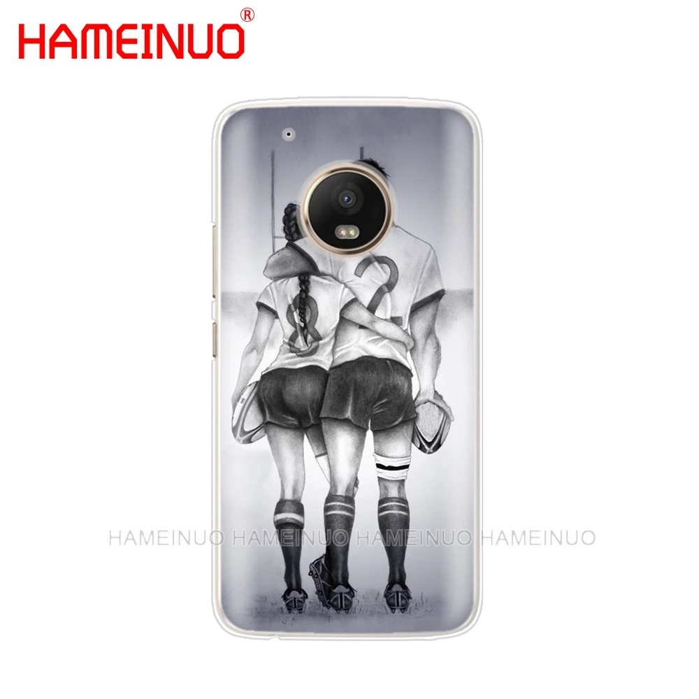 HAMEINUO كرة رجبي الرياضة حالة الهاتف غلاف لهاتف motorola moto X4 C G6 G5 G5S G4 Z2 Z3 اللعب زائد