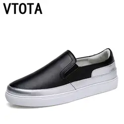 VTOTA/женские лоферы из натуральной кожи, сникерсы, женская обувь на плоской подошве белого и черного цвета, весенняя обувь на платформе, zapatos