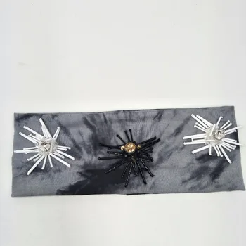 

P172167 2019 fashion women stretchy print cotton sequins flat headband