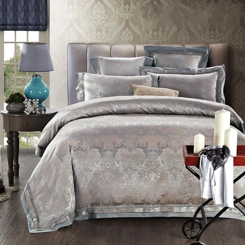 aliexpress com buy satin silk jacquard bedding set home aliexpress com buy satin silk jacquard bedding set home