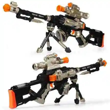 With Dazzling LilPals 28 Inch Rapid Fire Snow Leopard Sniper Rifle Toy Gun 