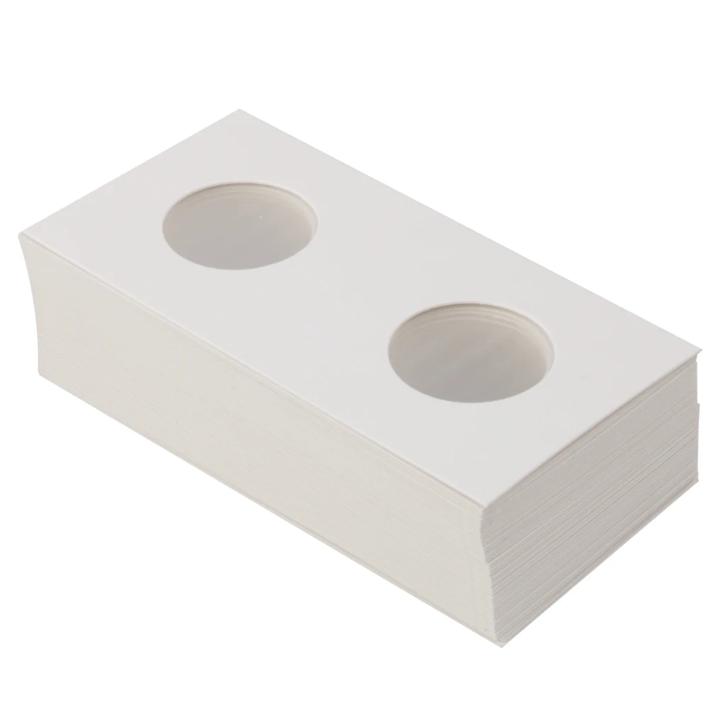 50Pcs 27.5mm Size 2X2 Cardboard/Mylar Genuine Collection Holders Flips for Coin Storage Display Tools
