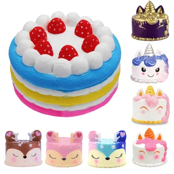 

Lieve Kawaii Jumbo Strawberry Cake Squishy Slow Rising Toy For Children Gift Phone Straps Anti-stress Cream Cake Drop