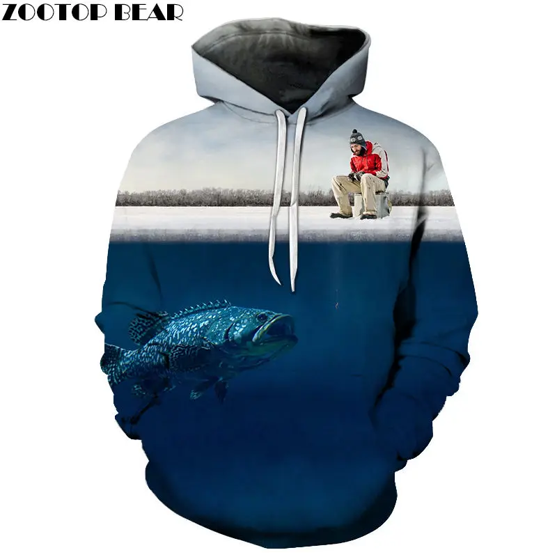 3d fishing hoodies