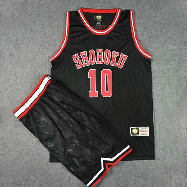 Anime Slam Dunk Cosplay SHOHOKU No.1 No.15 Basketball Jersey Black