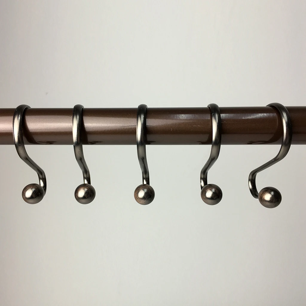 12 Piece Bathroom Iron Spherical Shower Curtain Hook Hanger Holder Bronze Decorative Antique Rack Home Ornaments