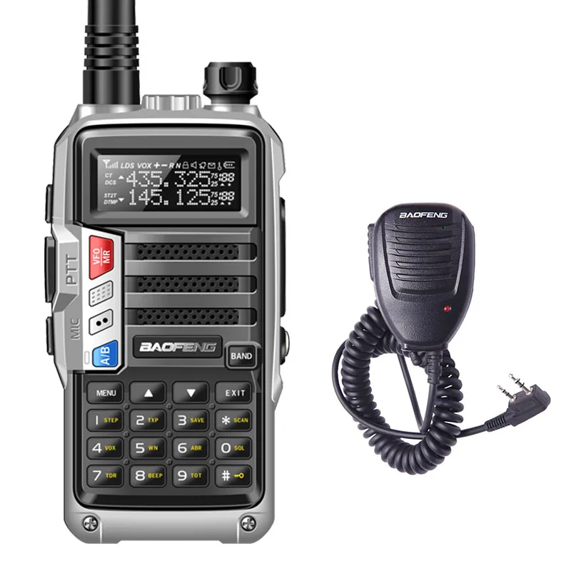 BaoFeng UV-S9 мощная рация CB радио трансивер 8 Вт 10 км дальность действия портативная радио для охоты лес город обновление 5r - Цвет: add speaker(white)