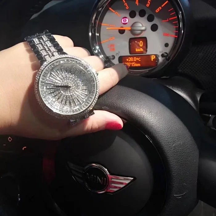 Роскошные модные серебряные женские часы-браслет с бриллиантами водонепроницаемые кварцевые часы для женщин Роскошные наручные часы женские часы - Цвет: Silver