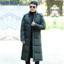 X-long пуховик для мужчин, толстый наполнитель 500г, роскошный белый утиный пух, Повседневный, высокое качество, очень большой размер, L-11XL12XL13XL