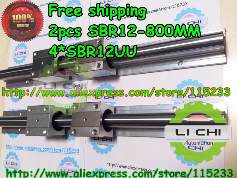 

Best price Top : 2pcs SBR12  L800mm Linear Bearing Rails + 4pcs SBR12UU Linear Motion Bearing Blocks (can be cut any length)