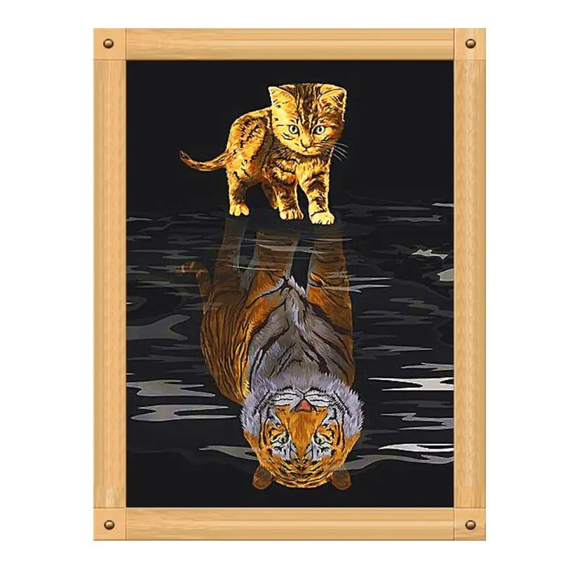 DIY Full Drill Diamond Painting Cat Embroidery Cross Crafts Stitch Kit Home Decor