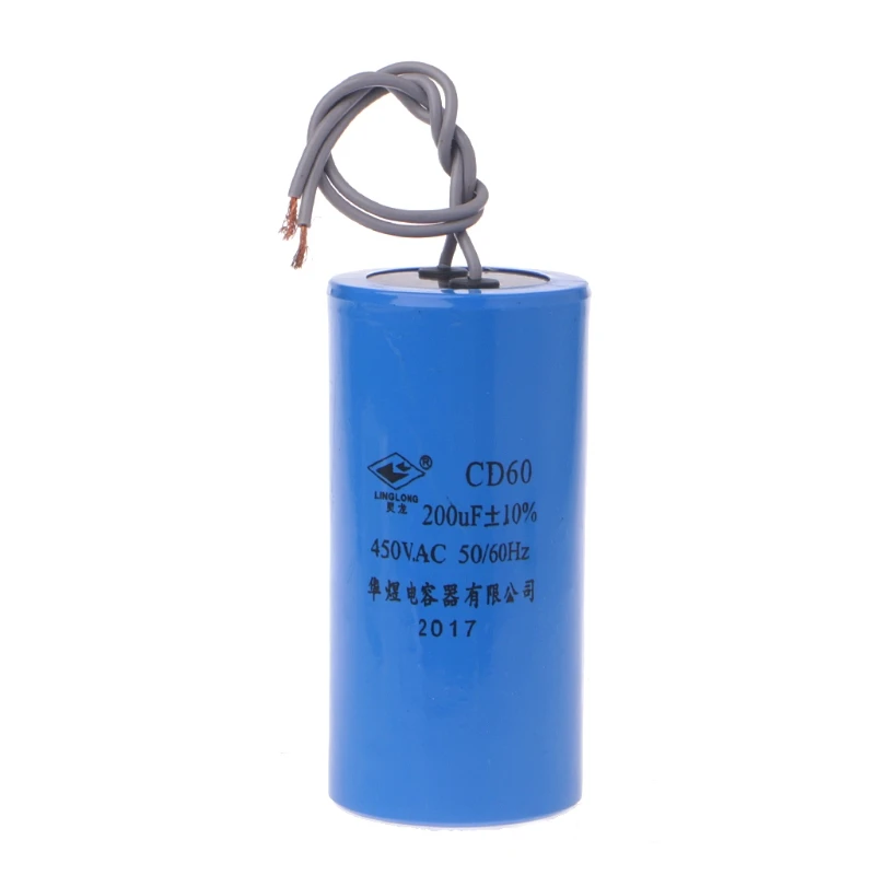 

250-450V AC 200uF Appliance Motor Start Run Capacitor CD60 High Quality