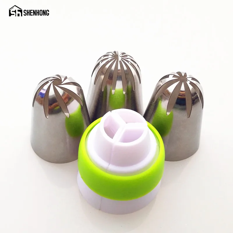 Набор для выпечки крема из нержавеющей стали 3 шт.|nozzles pastry|baking toolsrussian icing piping |