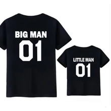 Футболка для всей семьи с надписью «Big Man Little Man» г. Одинаковые комплекты для семьи одежда с короткими рукавами для папы и сына Семейные комплекты