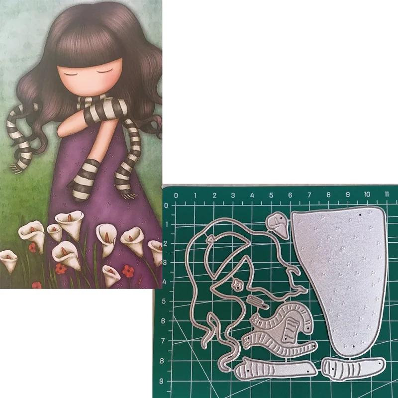 

Flowers Girl Metal Cutting Dies 2019 Scrapbooking Craft Dies Cut Stamps Embossing Stencils Invitation Card Making