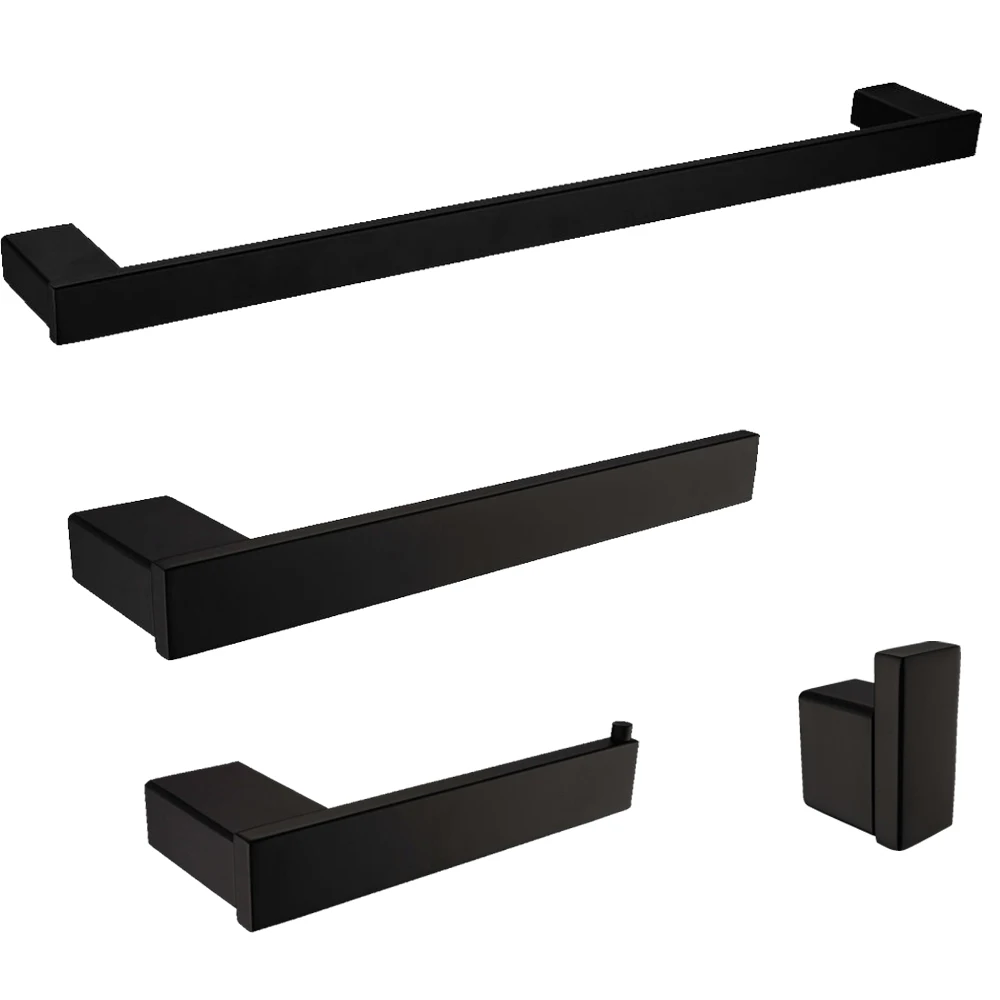 1 pcs Black Single Towel Ring Rack Rail Toilet Paper Holder Wall Bathroom