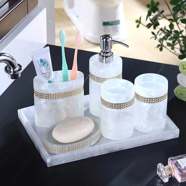 Crystal Bathroom Accessories Sets  Glass Bathroom Accessories Set -  Creative - Aliexpress