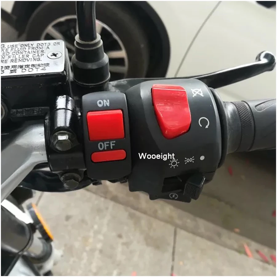 Wooeight 2 Wires Motorcycle Switch Handlebar Head Fog Light Switch ON-OFF Button 12VDC For Motorbike Scooter ATV Dirt Bike KTM (1)