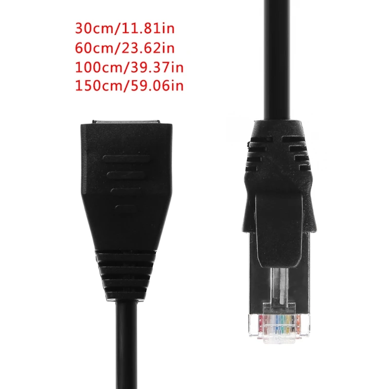 30cm 60cm 1m 1 5m RJ45 Cat5e Male To Female Shielded Panel Mount Ethernet Network Extension 2