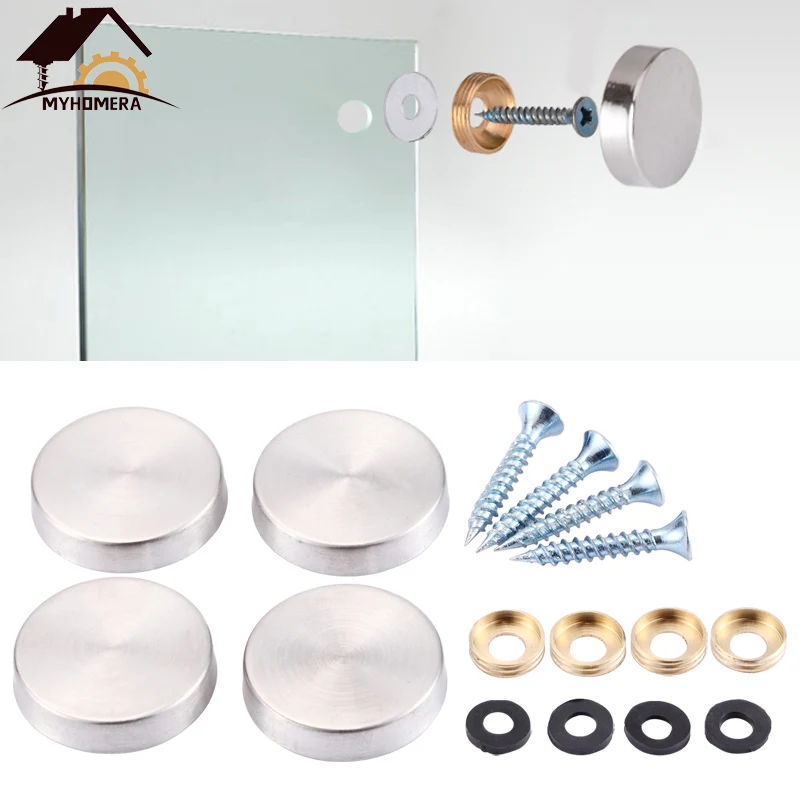 Myhomera 8 Sets Dia 16 25mm Mirror Decorative Nail Advertising