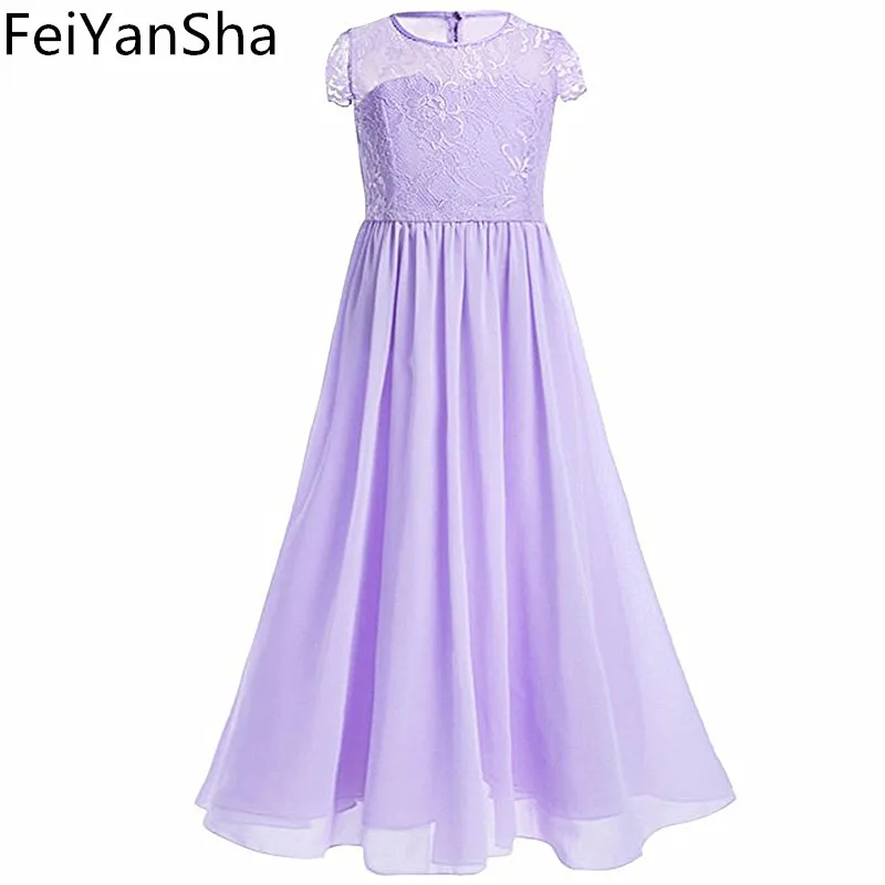 

FeiYanShaGirls Wedding Party Flower Girl Dress Bridesmaid Clothes Princess Gowns Teen Girl White Tulle Evening Dresses 8 -14 Y