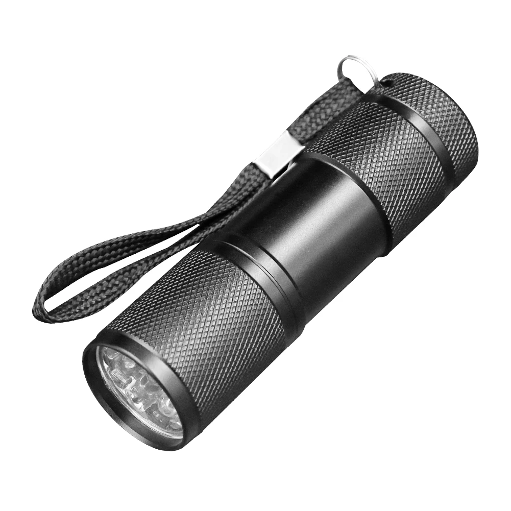 New Arrival Handheld 9 LED UV Flashlight 395nm Ultraviolet LED Light
