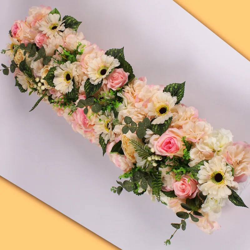 Flone Artificial Silk Fake Flowers 100cm Wedding Rose Flowers Row Wedding Scene Layout Flower Road Wall Arch Door Decoration (22)