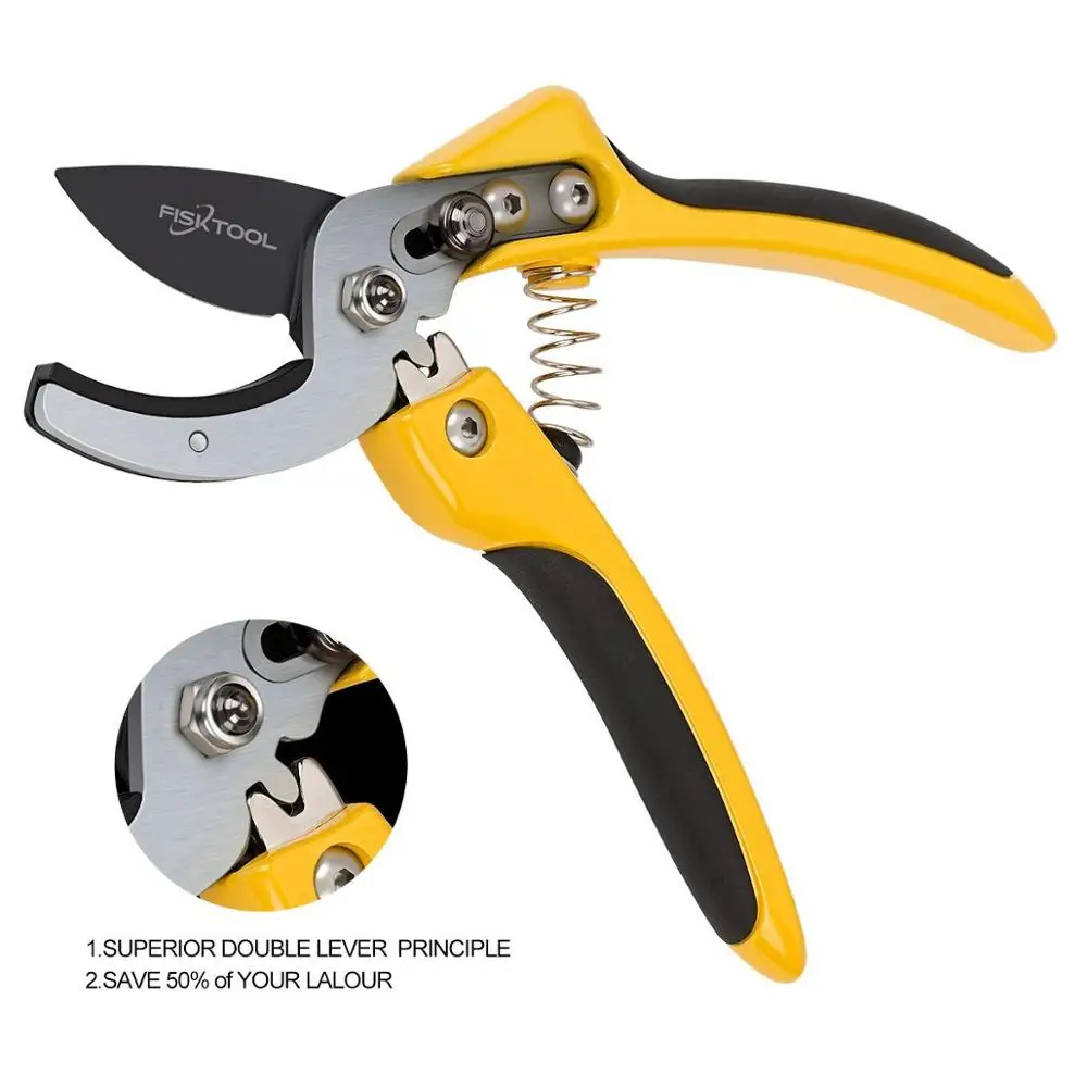 Tomoral Anvil Pruning Shears 8 inch Bypass Rose Clipper Professional SK 5 Steel Blade Sharp