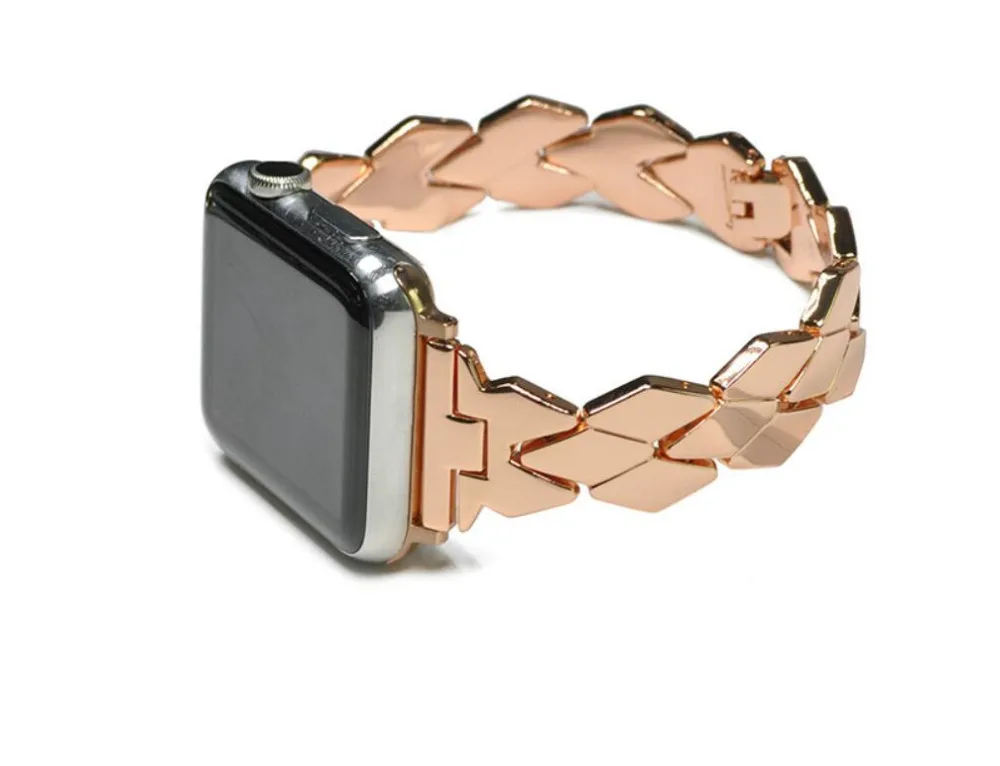 Модные дизайнерские Пояс металлический для Apple Watch группа 44/42/40/38 мм Нержавеющая сталь браслет из металла ремешок для iwatch серии 4/3/2/1