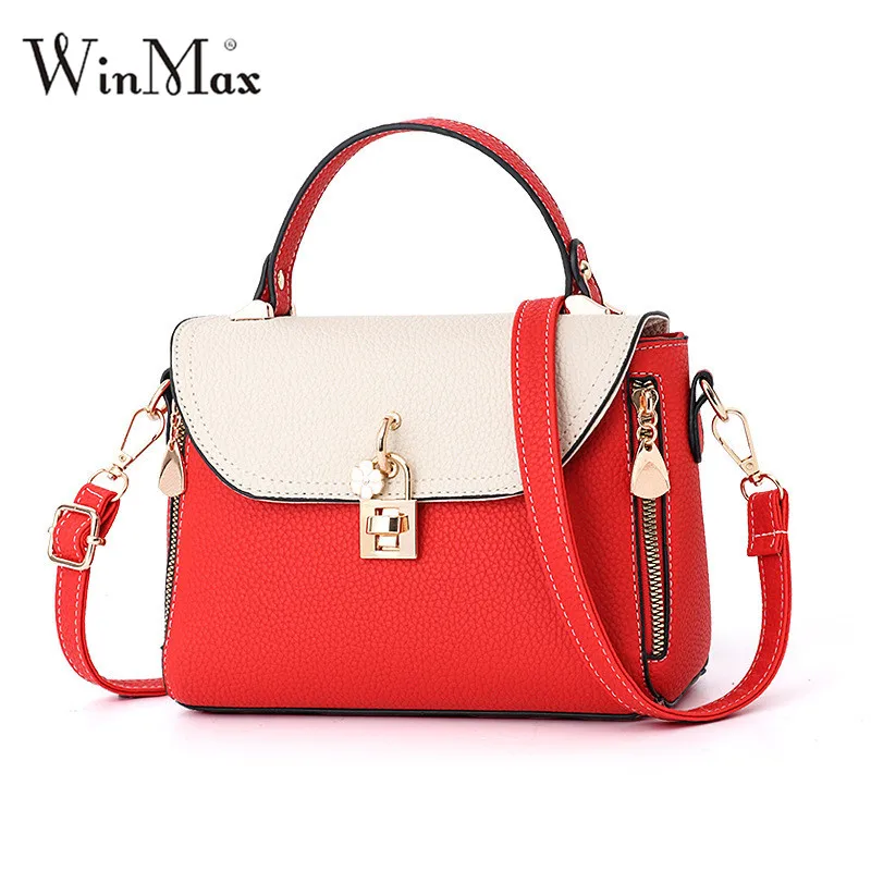 2018 [وينمإكس السيدات الأعلى مقبض حقيبة بو الجلود Crossbody رسول حقائب للنساء الفتيات الأزياء صغيرة الكتف أكياس مكتب يد