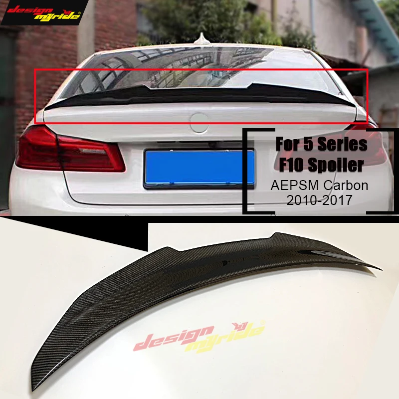 For BMW F10 Carbon Fiber CF Trunk Spoiler Wing PSM Style 5 Series 520i 525i 530i 550i High Kick Big Rear 2010-2017 | Автомобили и