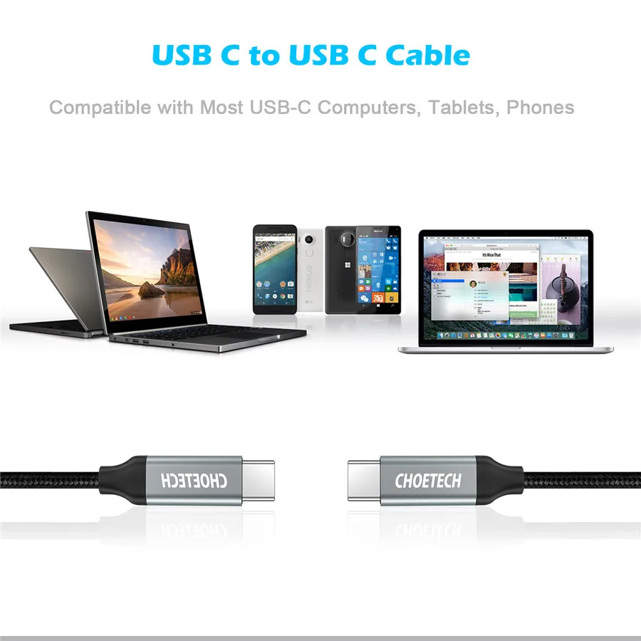 CHOETECH USB 2,0 type C-usb type C кабель для xiaomi redmi k20 кабель для быстрой зарядки для устройств usb type-C