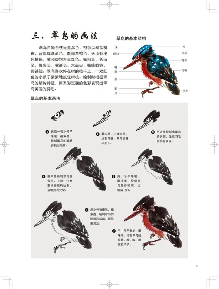 Китайская традиционная китайская книга для рисования животных и птиц для начинающих, китайская книга для рисования для взрослых