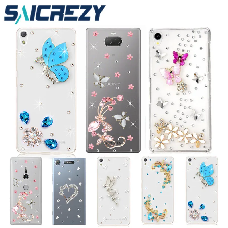 

For Sony Xperia 10 Plus 1 XA2 XA Ultra XA1 Z5 XZ Premium XZ3 XZ1 Compact Z3 L1 L2 M4 M5 E5 case Rhinestone Clear phone cover