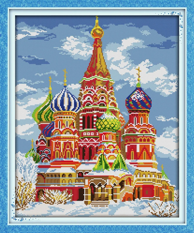 The Russian palace cross stitch kit building 14ct 11ct count printed canvas stitching embroidery