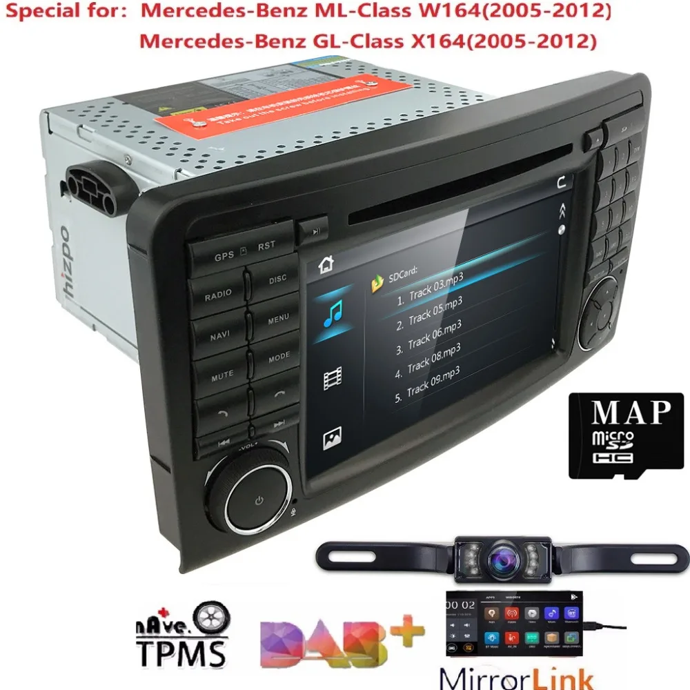 Perfect 2Din Car DVD Player For Mercedes Benz ML Class W164 GL350 X164 ML320 GPS Navigation Radio Stereo BT DAB+ DTV SWC CAM MAP SD TPMS 0 Perfect 2Din Car DVD Player For Mercedes Benz ML Class W164 GL350 X164 ML320 GPS Navigation Radio Stereo BT DAB+ DTV SWC CAM MAP SD TPMS 0