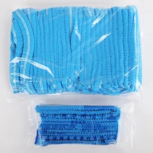 50 шт. Синий Нетканые Одноразовые гигиены шапки плиссированные стерильные Анти Пыль Hat для Красота салон полупостоянных татуировки аксессуары