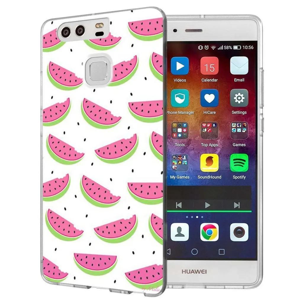Чехол для Huawei P9 Lite (2016)/P8 (2016) художественный Рисунок со стразами Прозрачный мягкий