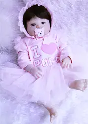 Bebe реального возрождается 23 "полный силиконовые куклы для новорожденных и малышей Девушка Дети купаются игрушки куклы подарок младенцев