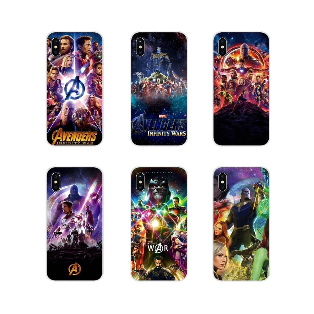 

For Xiaomi Mi6 A1 5X 6X Redmi Note 5 5A 4X 4A 4 3 Plus Pro pocophone F1 Transparent TPU Case Marvel Avengers Infinity War Thanos