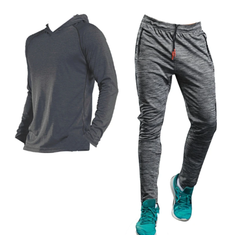 

Autumn Men Running Set Long Sleeve Shirts Hoodies Sweatpants Male Tracksuit Outdoor Sport Suit Gyms Set Hiking Sportswear Suit