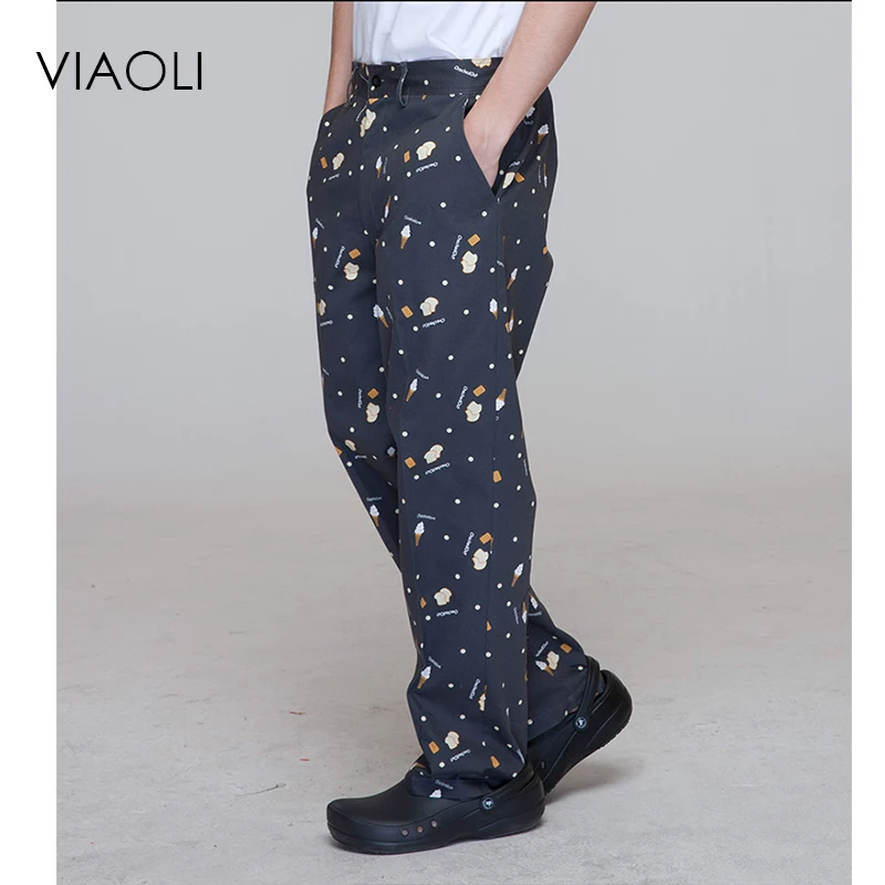 

Viaoli Restaurant Chef Uniform for Men Pants Kitchen Trouser Chef Uniforms for Women Pants Elastic Waist Bottoms Working Clothes