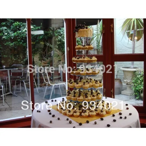 

Free Shipping Custom Modern Design 7 Tier Acrylic Cake Stand, Acrylic Cup Cake Display wedding decoration