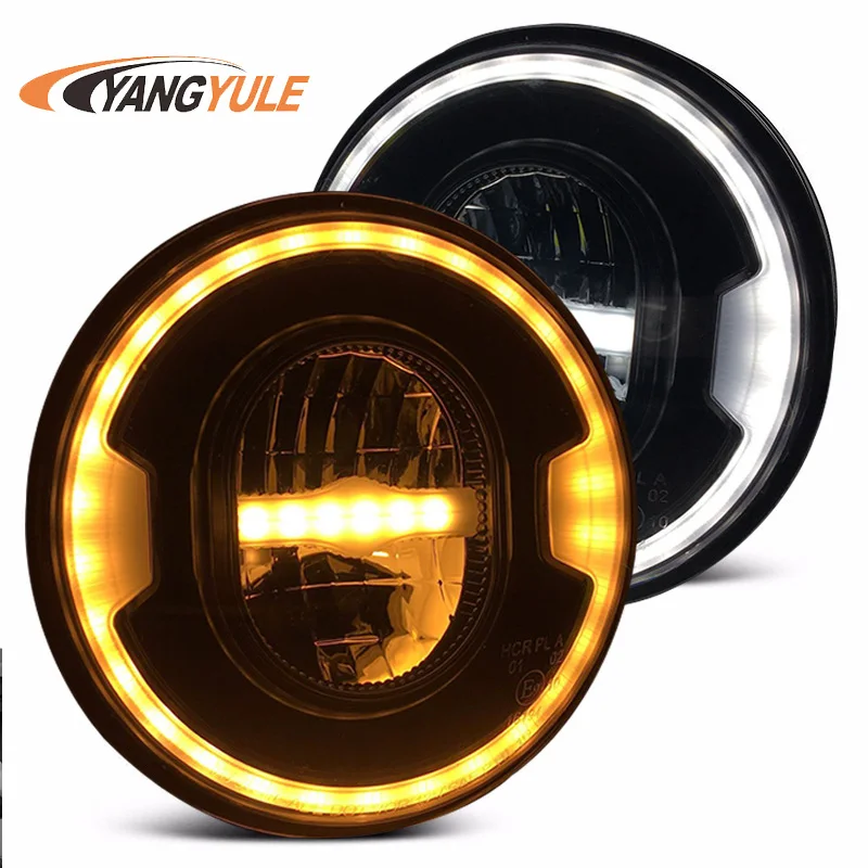 

For Hummer H1 H2 Led Headlight 35w 7 Inch LED Headlights High Low Beam Angel Eye DRL Amber Turn Signal for Jeep Wrangler JK Lamp