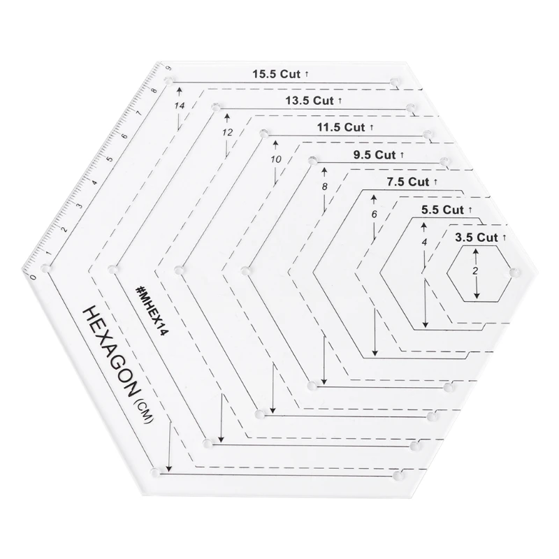 

Hexagon Quilting Ruler Patchwork Plastic Template DIY Sewing Tools Useful