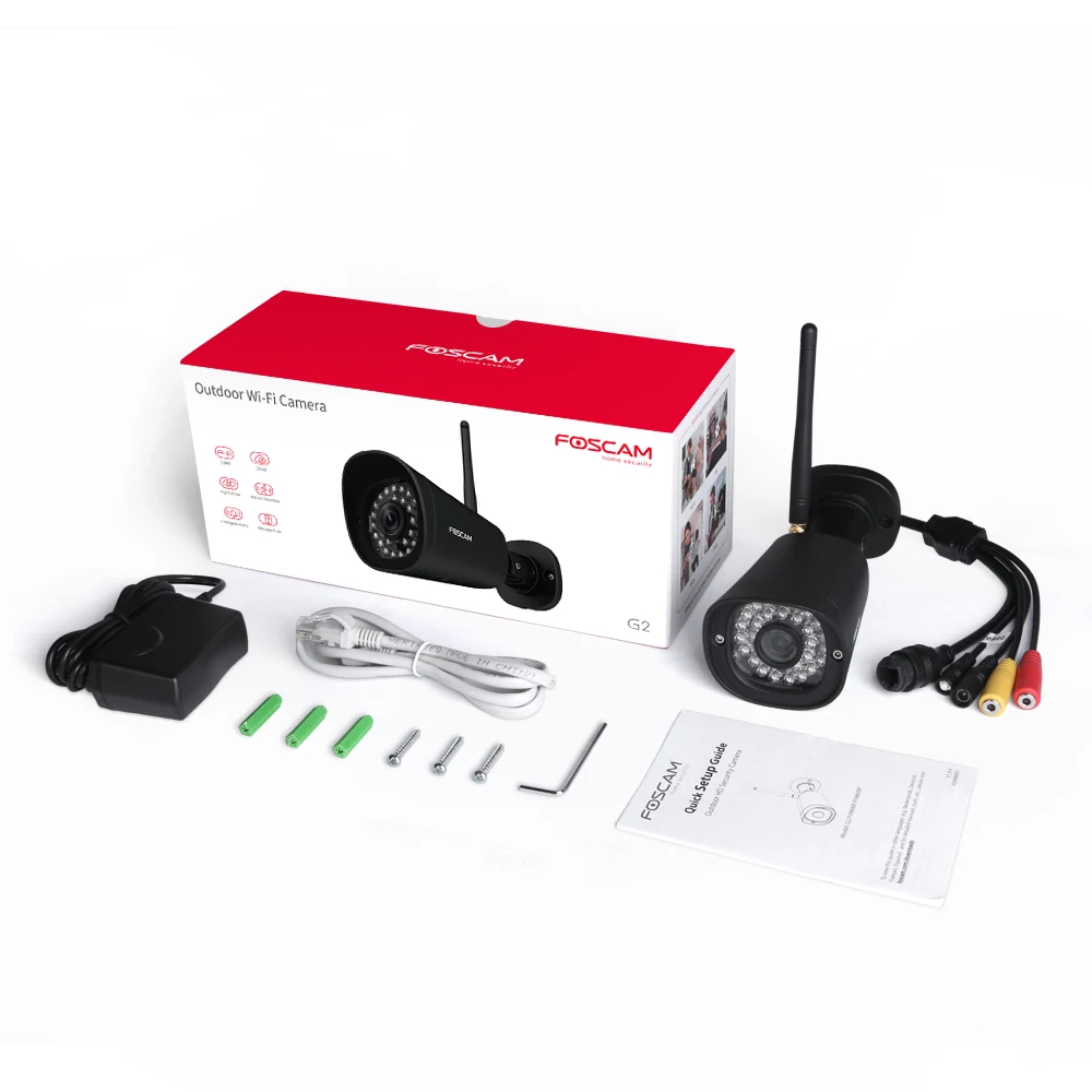 Wifi ao ar Câmera de Segurança Ip66 à Prova ip com 65ft Foscam Livre Dwaterproof Água Visão Noturna g2 1080 p 2mp 9 Câmeras de vigilância