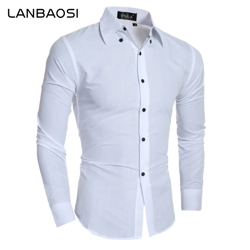 LANBAOSI alta calidad en relieve camisa hombre 2018 moda Full manga Camisas Slim Fit cuadrado algodón Hemd más XXL _ - AliExpress Mobile