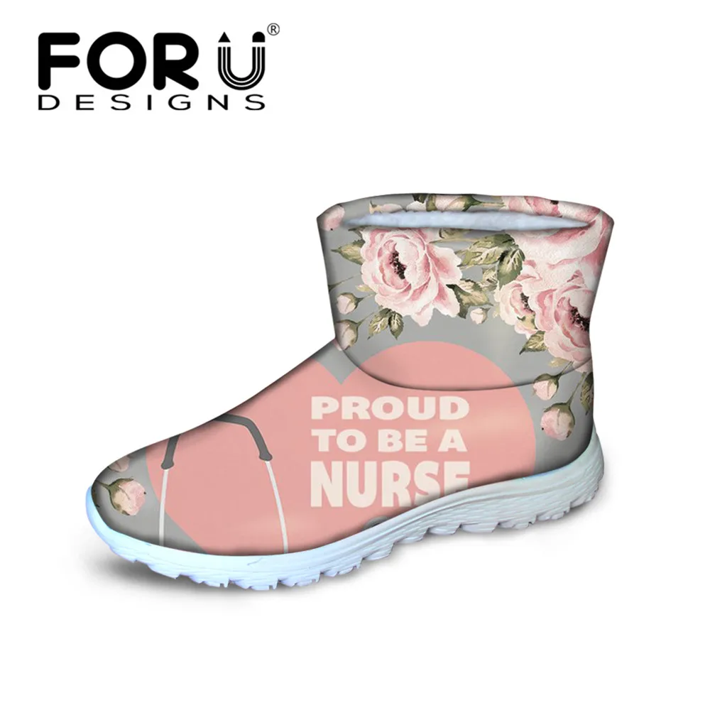Женские сапоги на плоской подошве FORUDESIGNS розовые зимние для медсестер