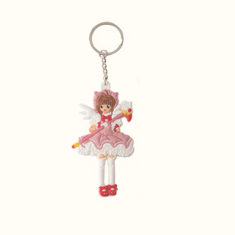 

1 Pc Cute Cardcaptor Sakura Keychain Pendant Cartoon Soft PVC Key Chain Key Ring Figure Toy